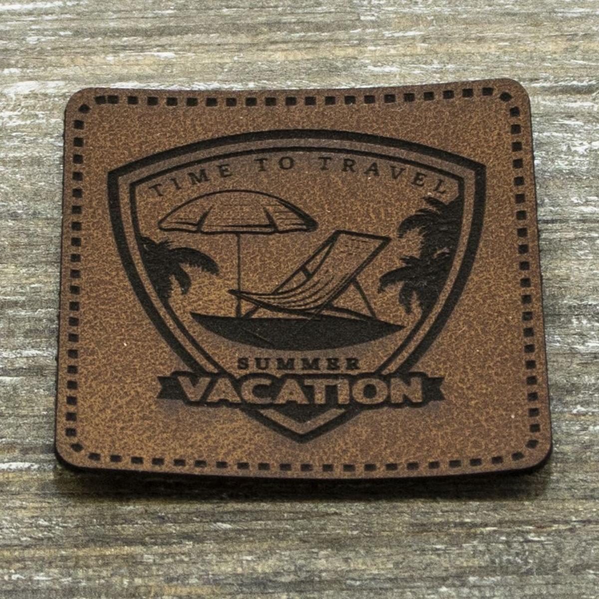 Label Kunstleder KDS - Time to Travel - braun