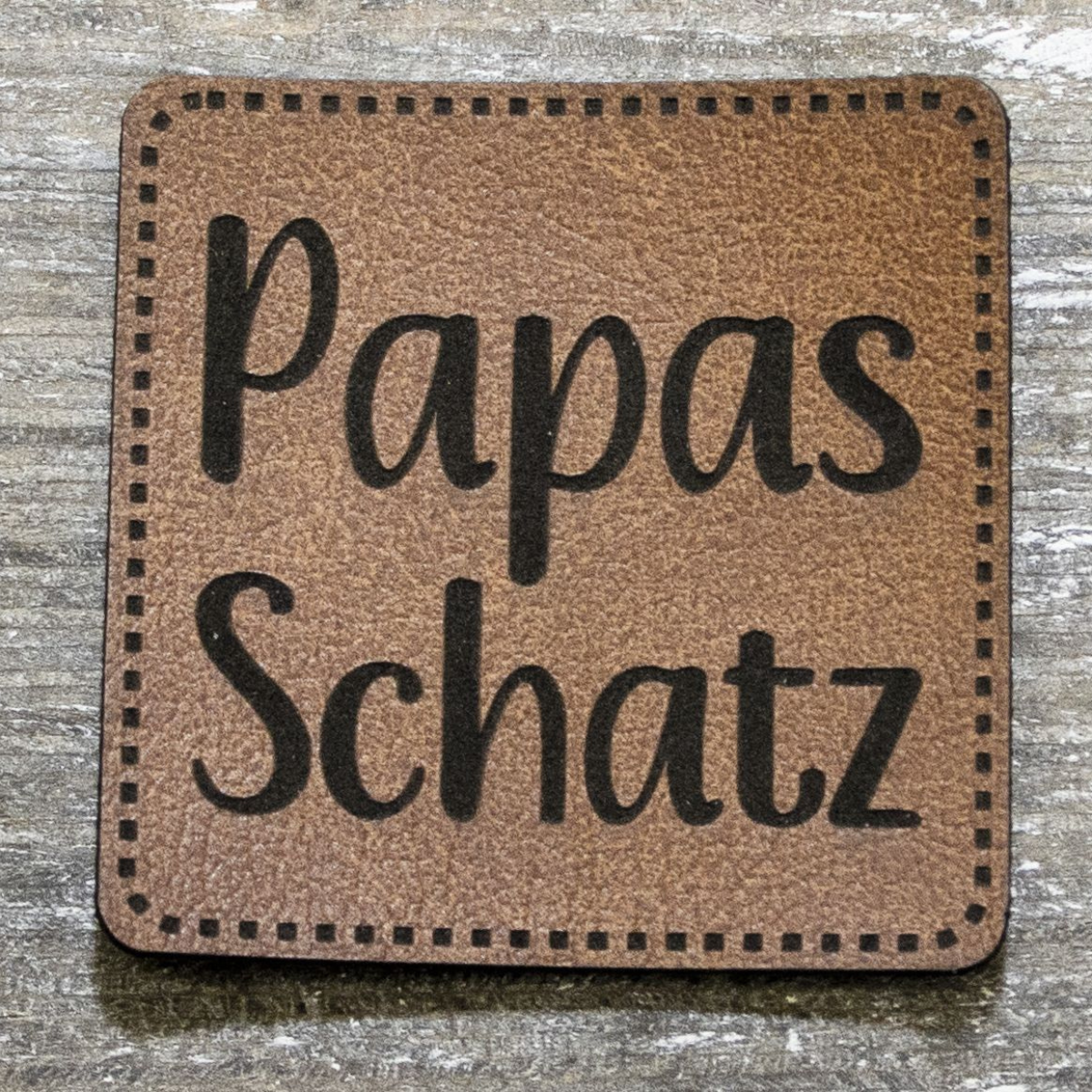 Label Kunstleder KDS - Papas Schatz - braun