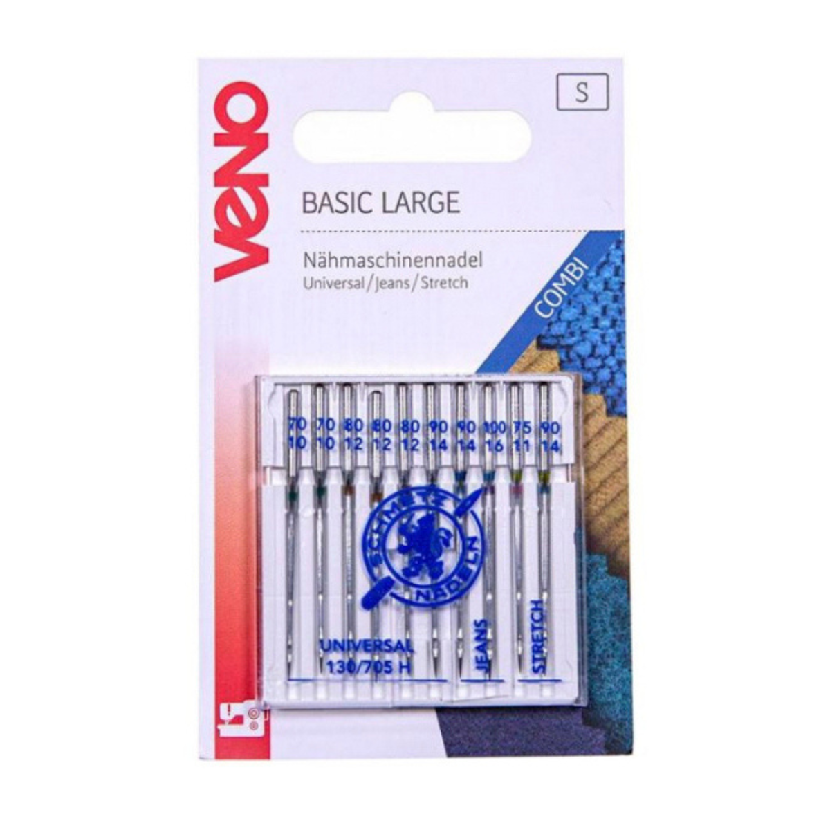 VENO Schmetz Nähmaschinennadel Basic Large 130/705 - 10 Stück - Mix