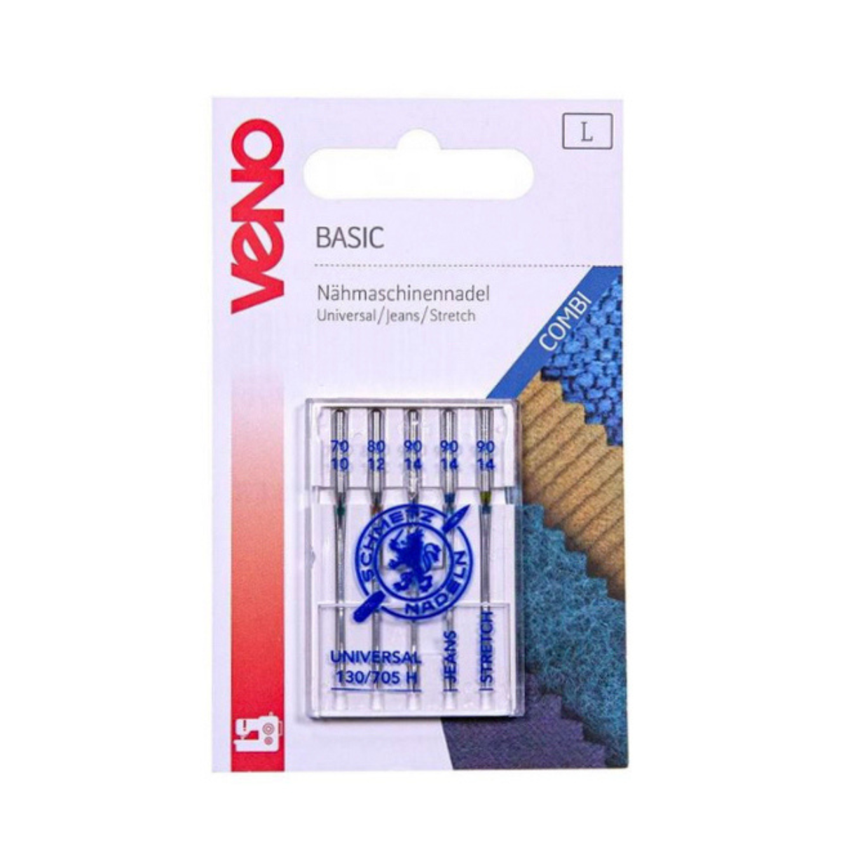 VENO Schmetz Nähmaschinennadel Basic 130/705 - 5 Stück - Mix