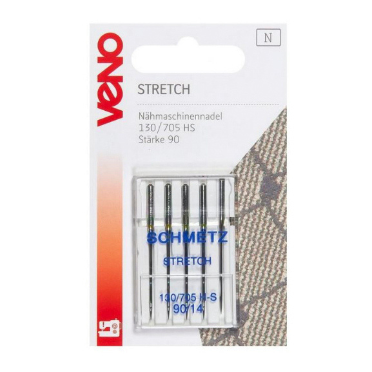 VENO Schmetz Nähmaschinennadel Stretch 130/705 Stärke 90 - 5 Stück