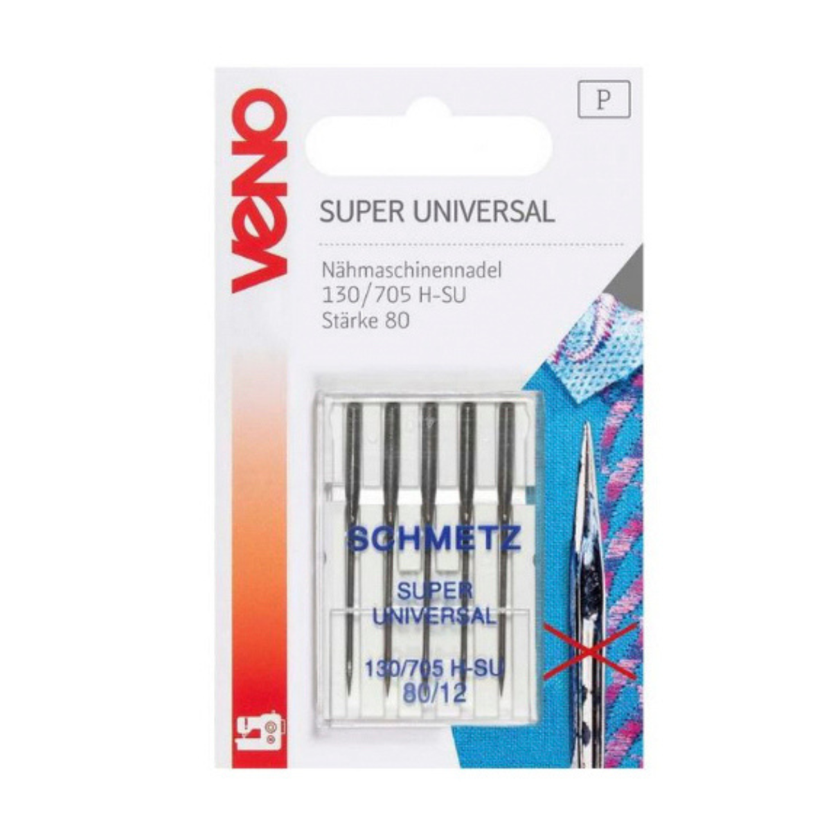 VENO Schmetz Nähmaschinennadel Super Universal 130/705 Stärke 80 - 5 Stück