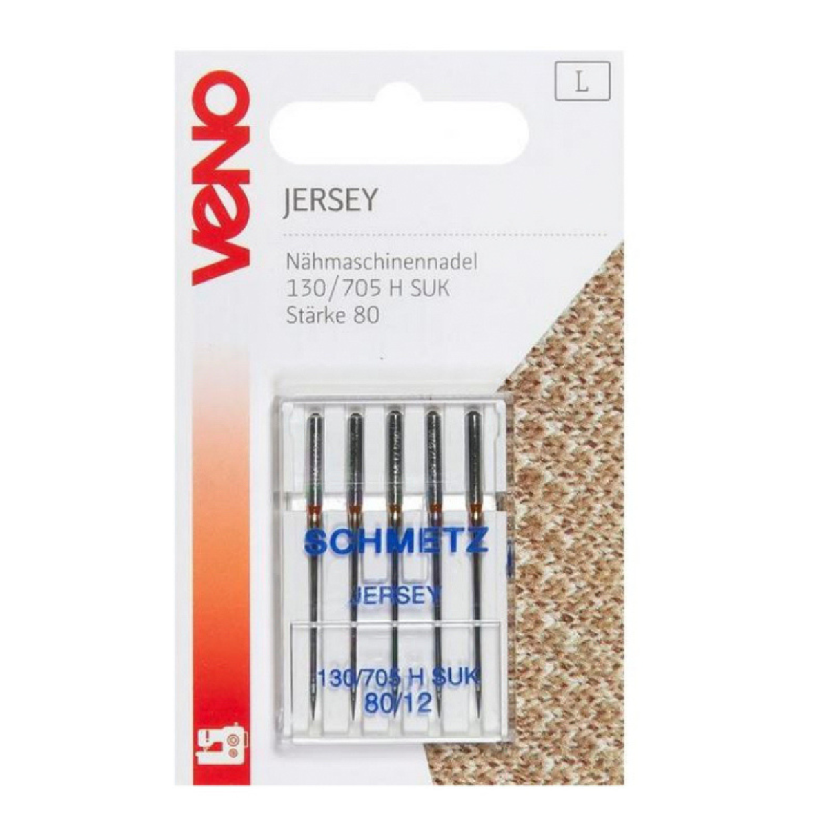 VENO Schmetz Nähmaschinennadel Jersey 130/705 Stärke 80 - 5 Stück
