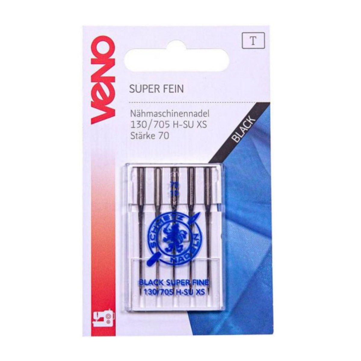 VENO Schmetz Nähmaschinennadel Super fein 130/705 Stärke 70 - 5 Stück