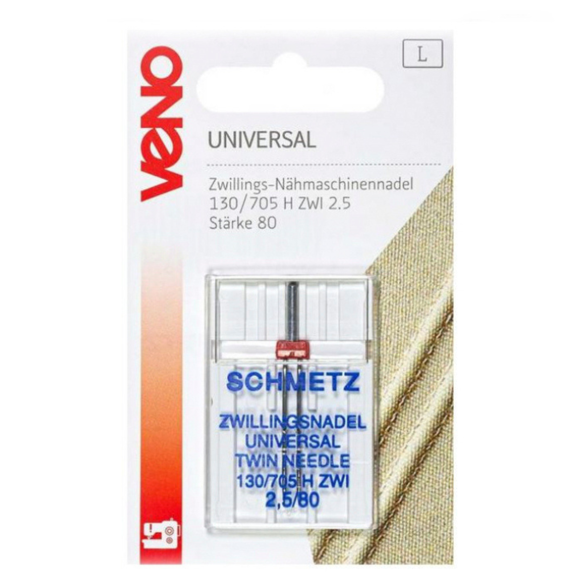 VENO Zwillings-Nähmaschinennadel Universal 130/705 Stärke 80 - 1 Stück