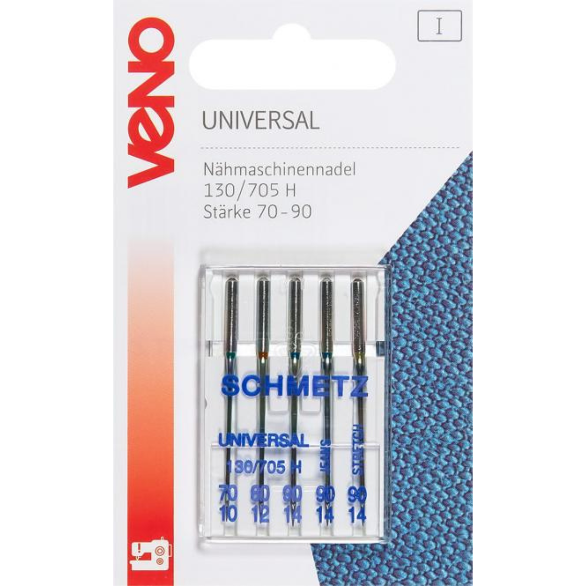 Schmetz Nähmaschinennadeln Universal 130/705 Stärke 70-90 - 5 Stück