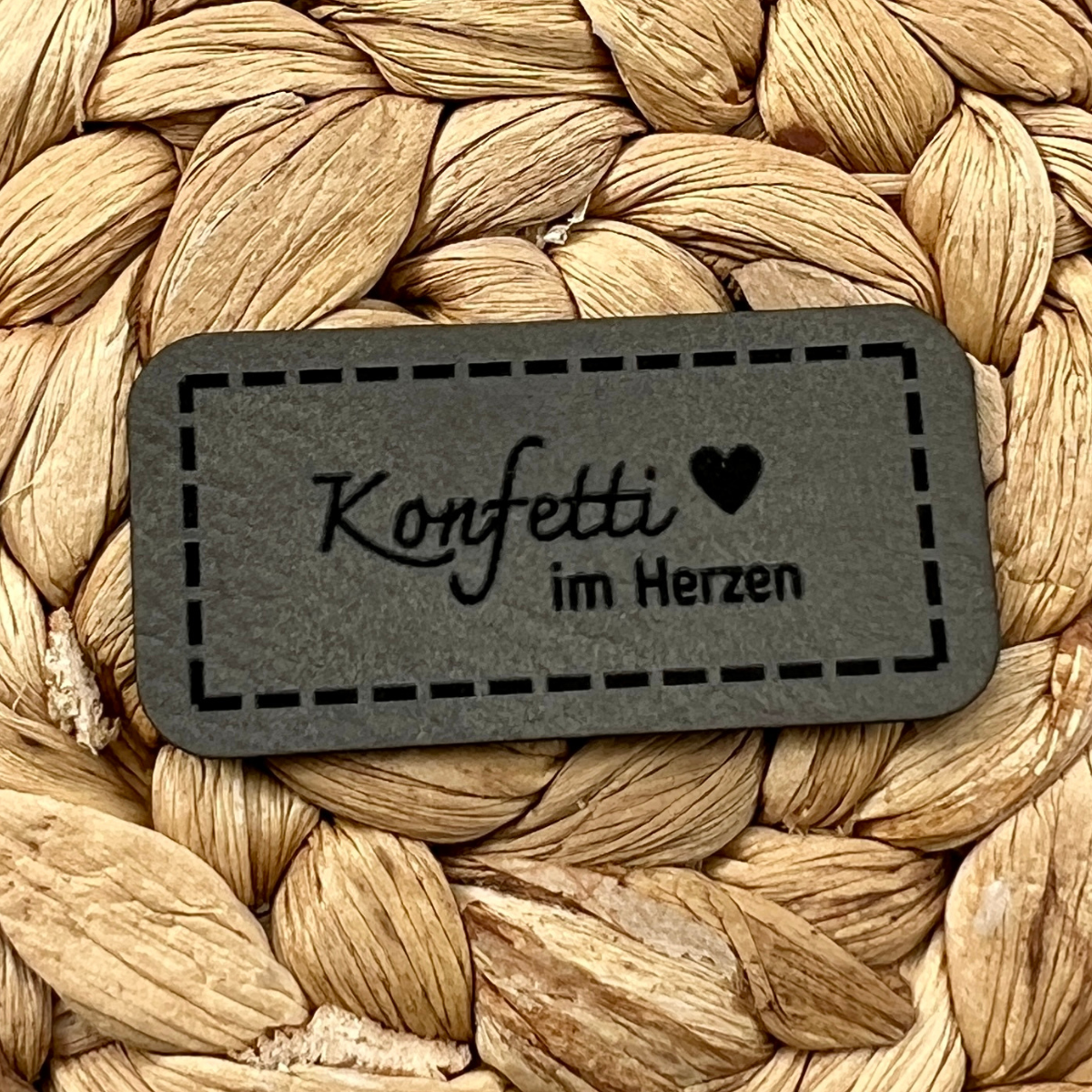 Label Kunstleder KDS - Konfetti im Herzen
