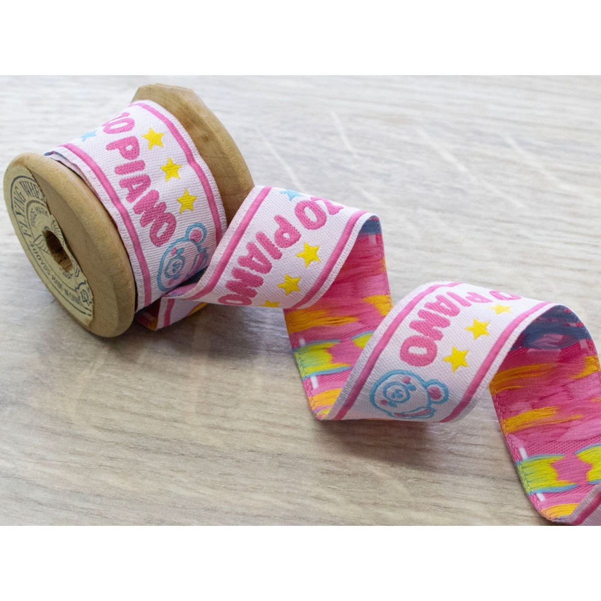 Webband ca. 20 mm - Hasen und Bären - rosa