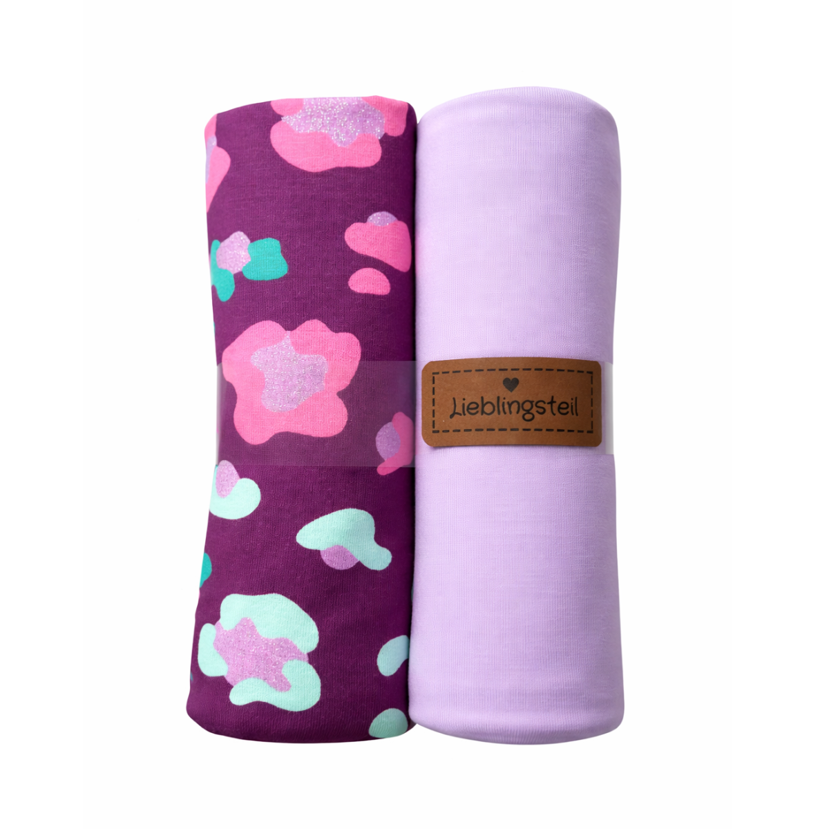 Jersey Stoffpaket + Label - Leo mit Glitzer