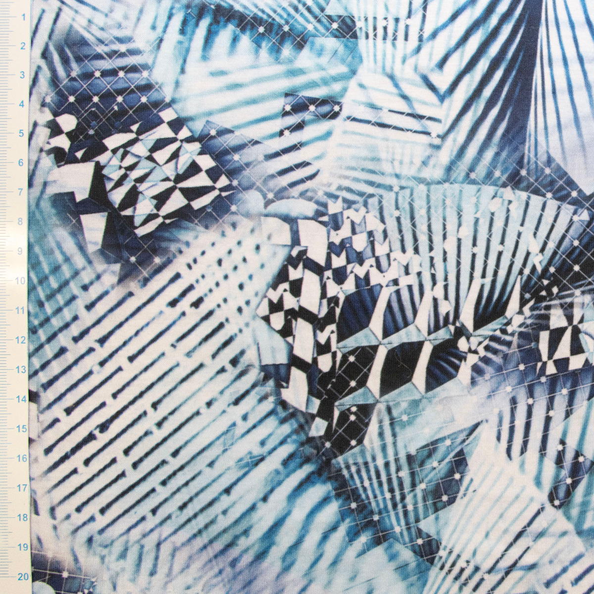 Jersey Digitaldruck - Abstraktes Muster - blau - türkis