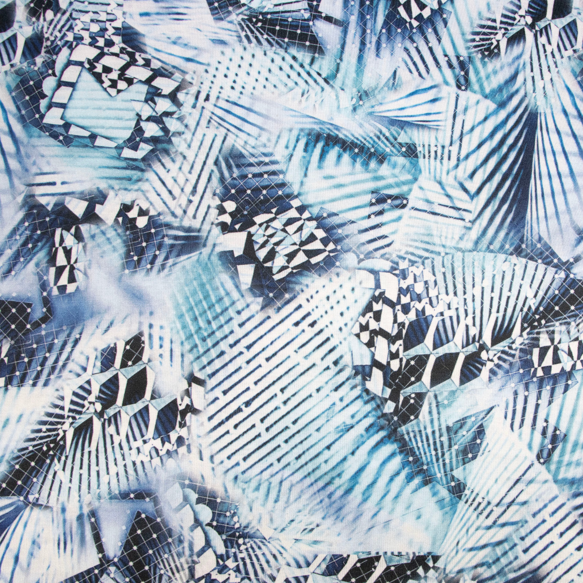 Jersey Digitaldruck - Abstraktes Muster - blau - türkis