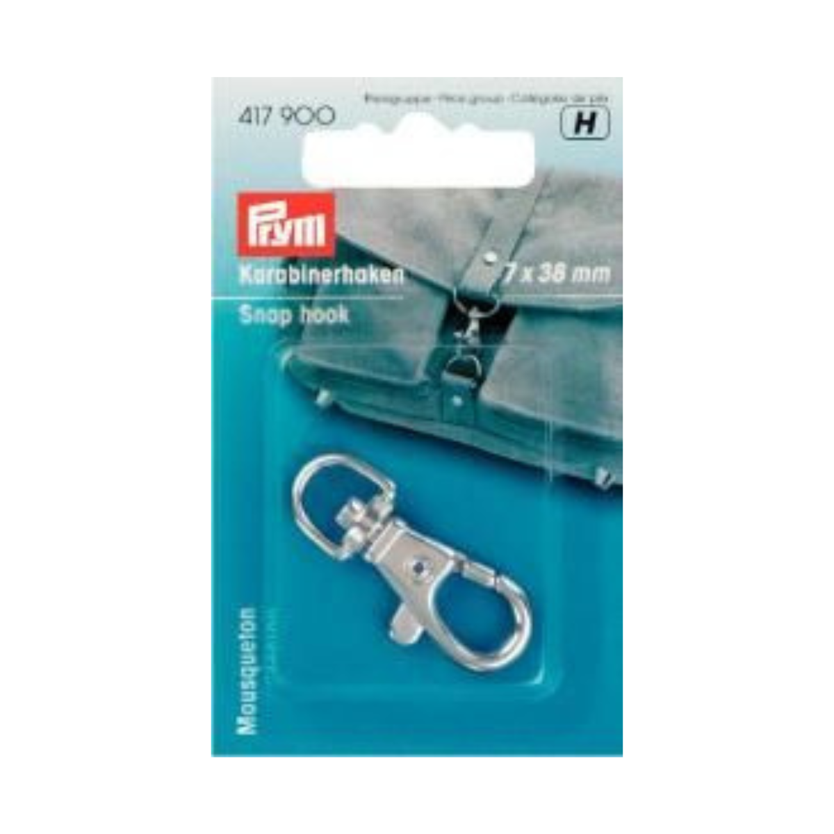 Prym Karabinerhaken Metall 7 x 38 mm - silberfarben