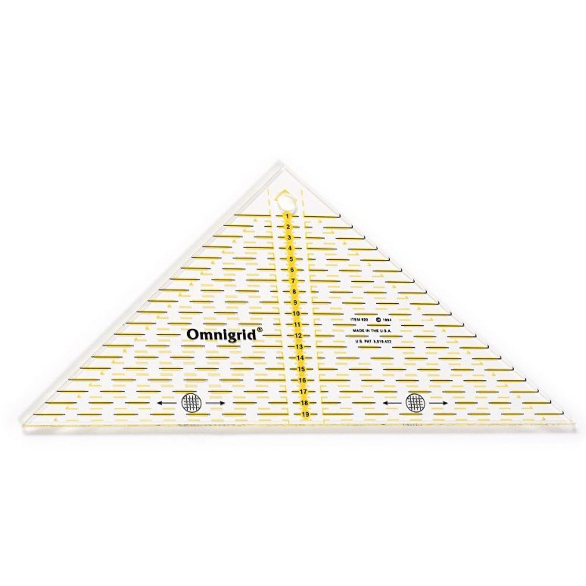Omnigrid-Patchwork-Dreieck für ein 1/4 Quadrat bis 20 cm