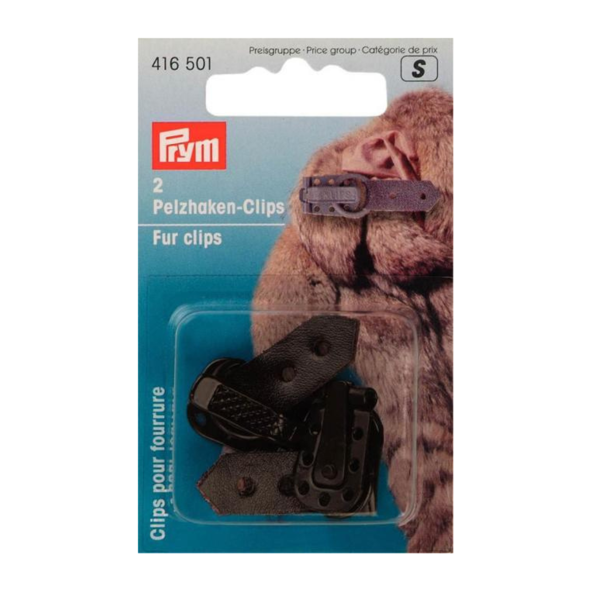 Prym 2 Pelzhaken-Clips - braun