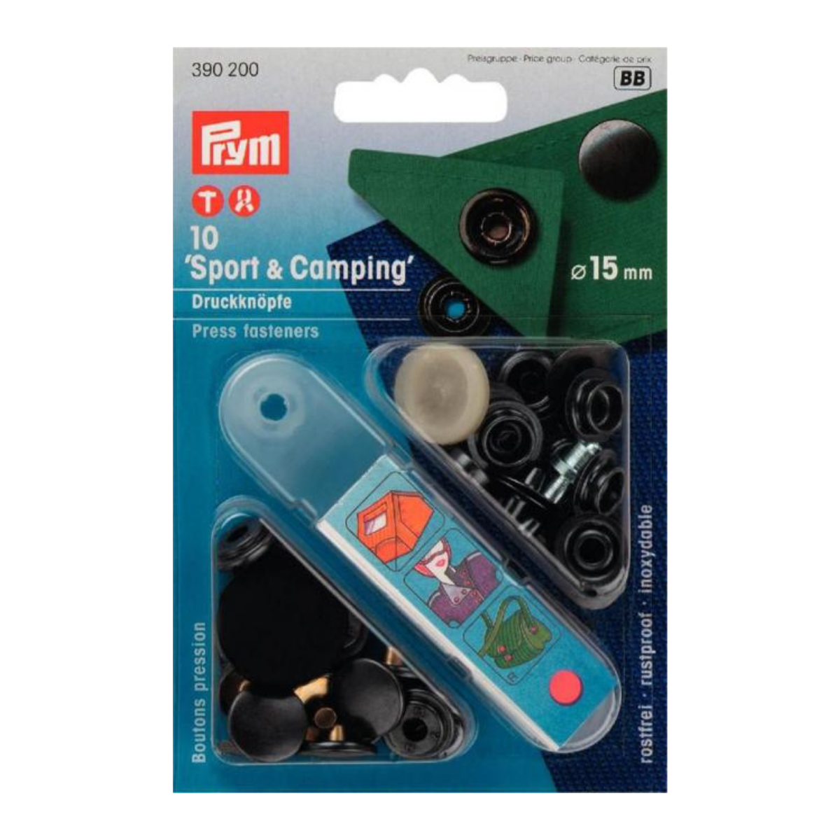 Prym 10 Druckknöpfe Sport & Camping 15mm - brüniert
