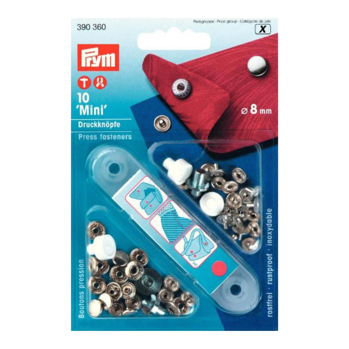 Prym 10 NF-Druckknopf Mini MS 8 mm - silber