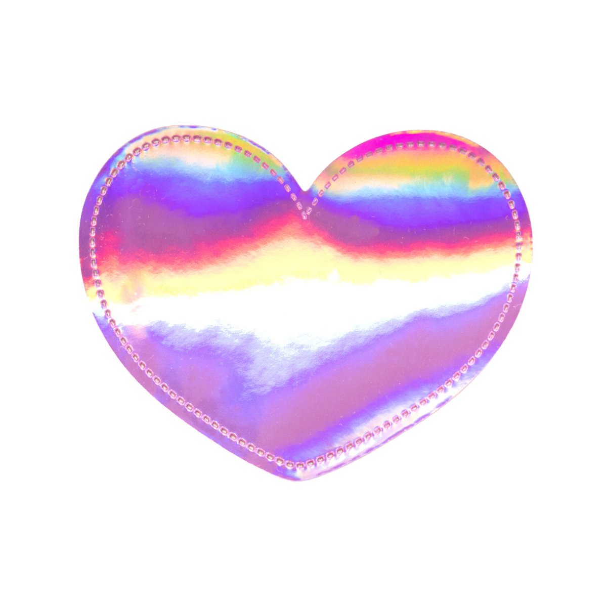 Jessy Sewing Kunstleder-Label mit aufgedruckter Nähnaht - "Shining Heart" - pink