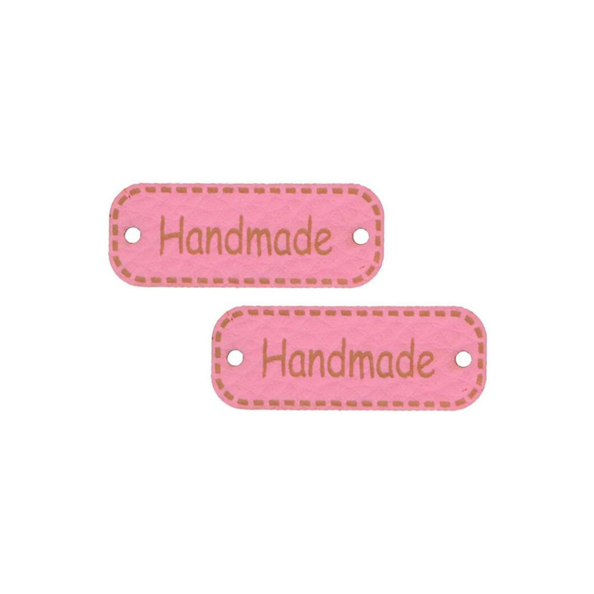 2 Applikationen / Label aus ökologischem Kunstleder - Handmade