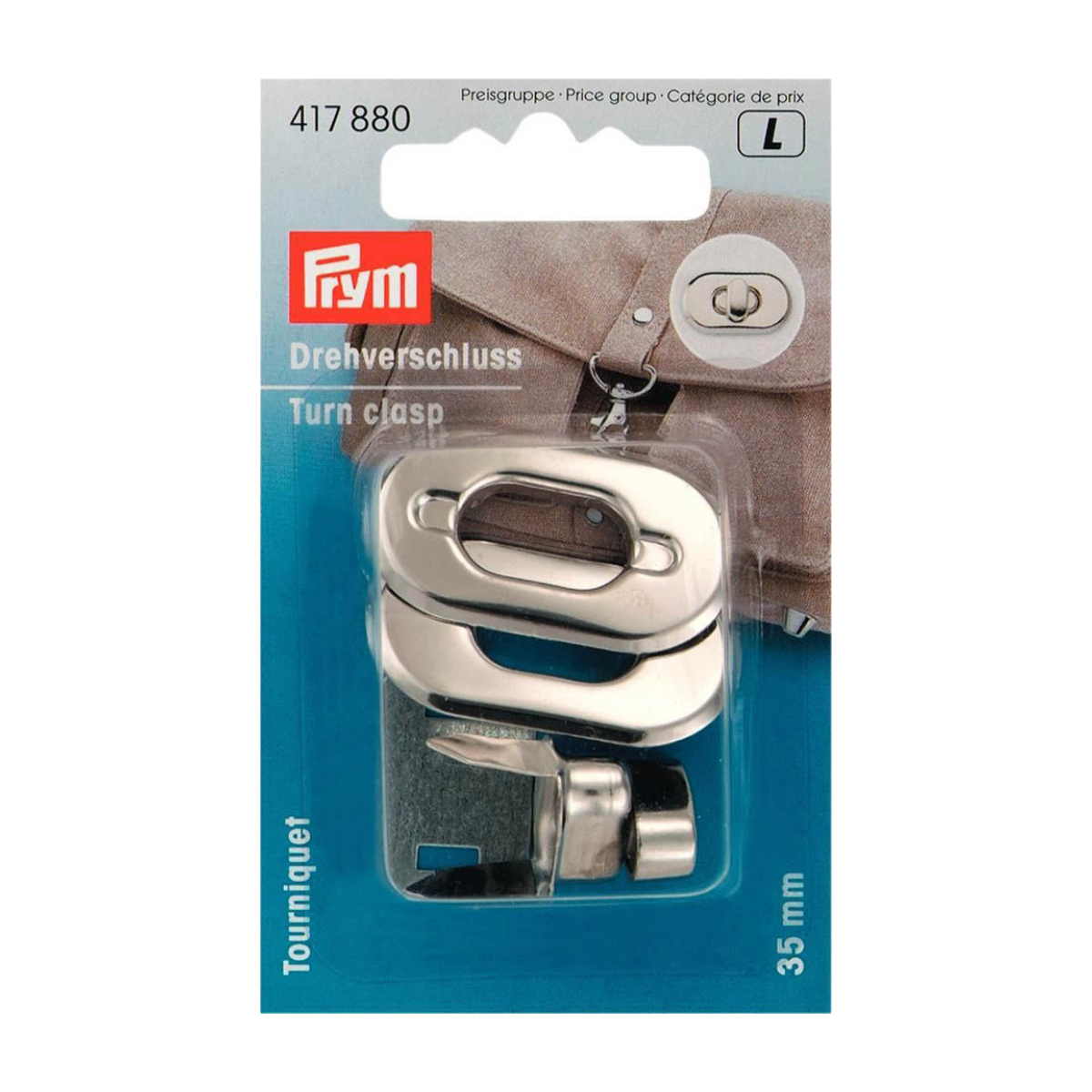 Prym Drehverschluss 35 mm - silber