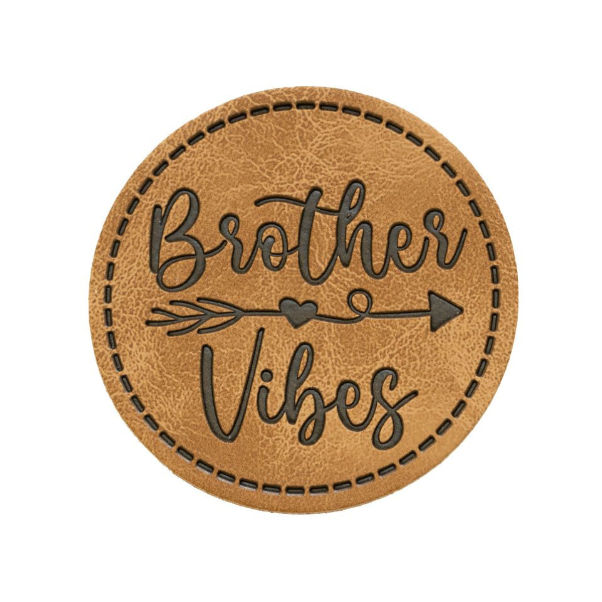 Jessy Sewing Kunstleder-Label "Brother Vibes" - braun