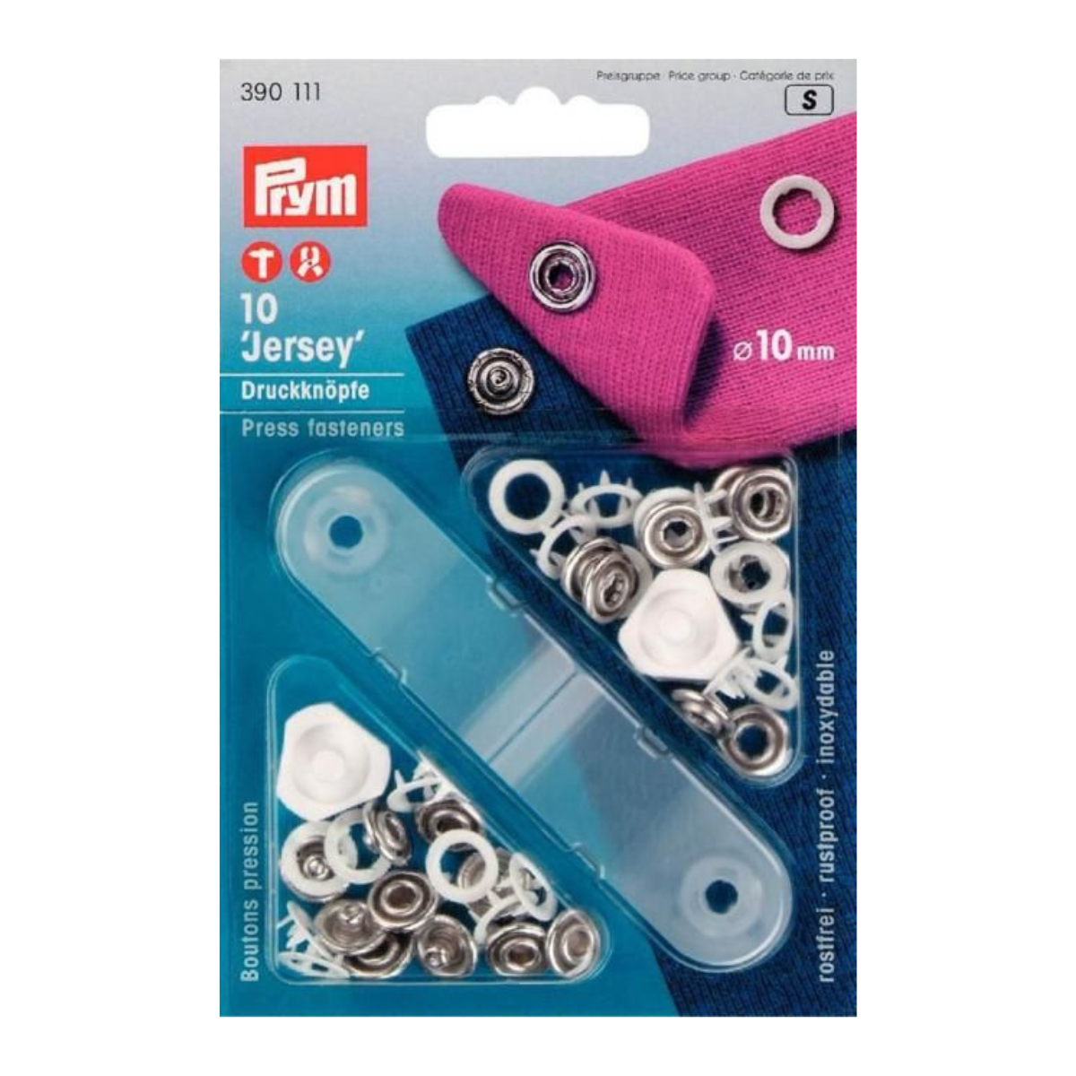 Prym 10 NF-Druckknopf Jersey Zackenring MS 10 mm - weiß