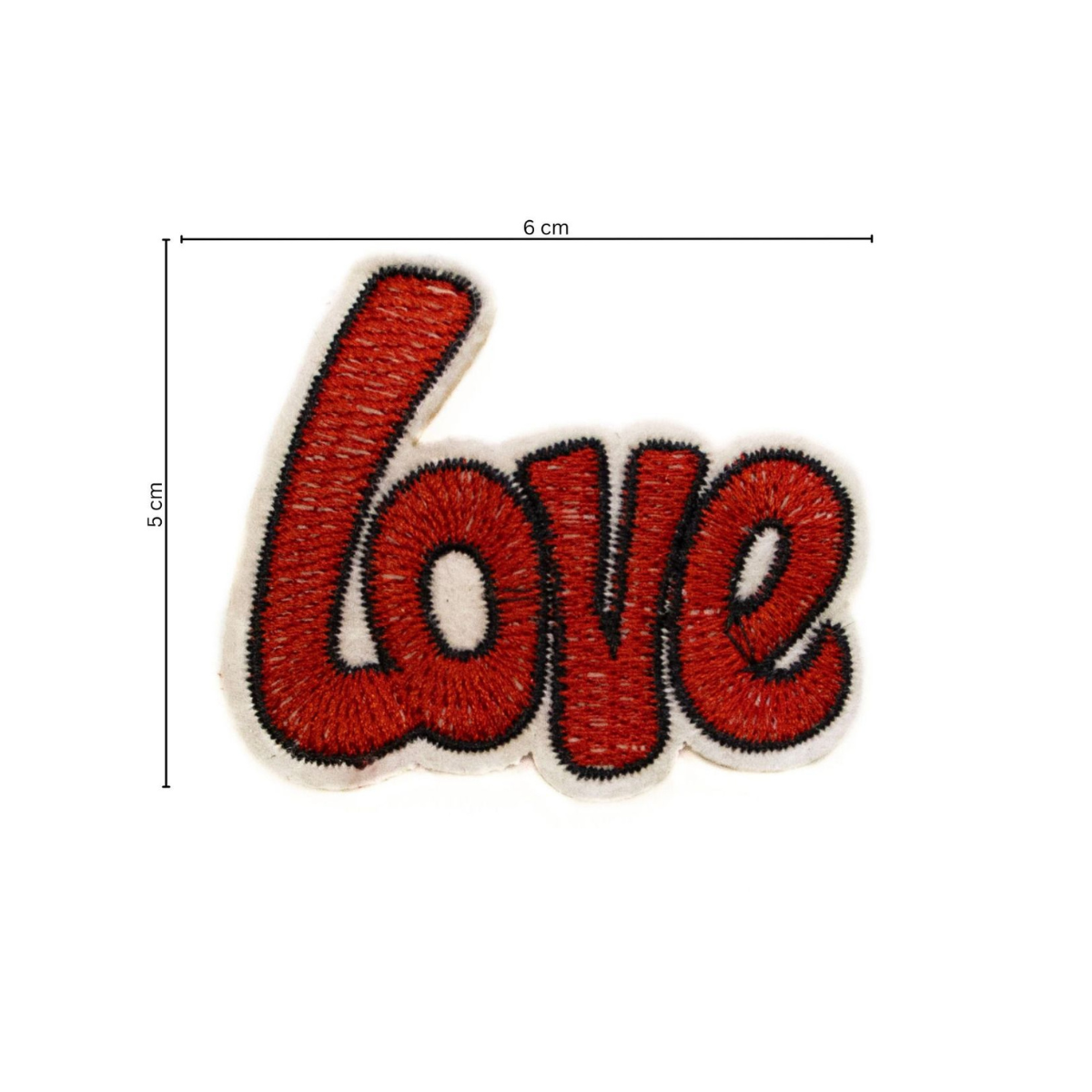 Stick-Applikation zum Aufnähen ca 6 cm x 5 cm - Love - rot