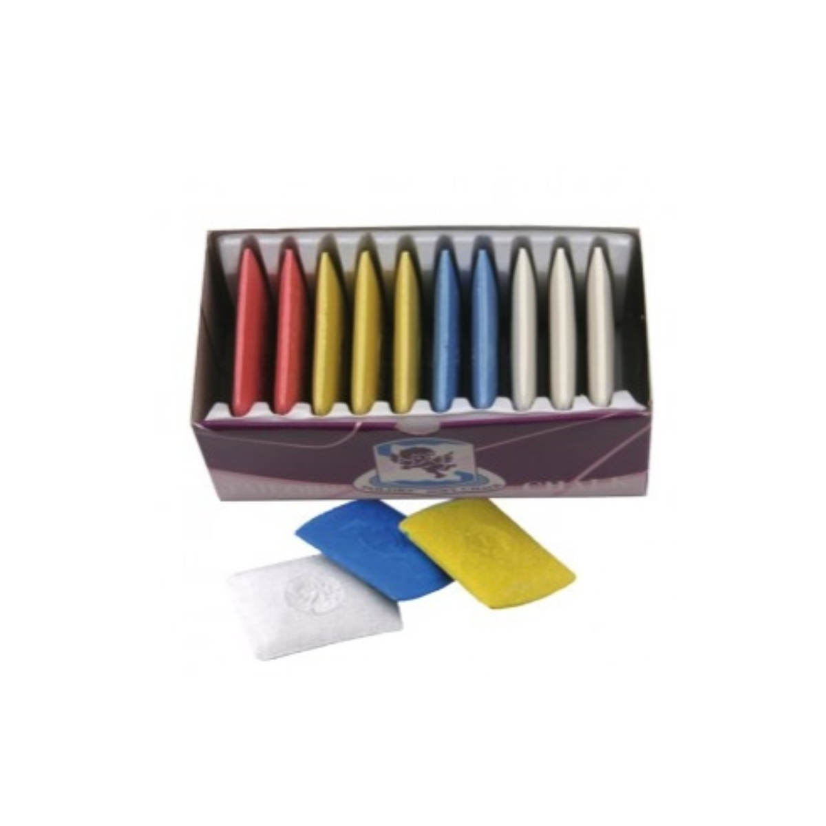 Schneiderkreide SB-Box 10 Stück - weiß - gelb - rot - blau