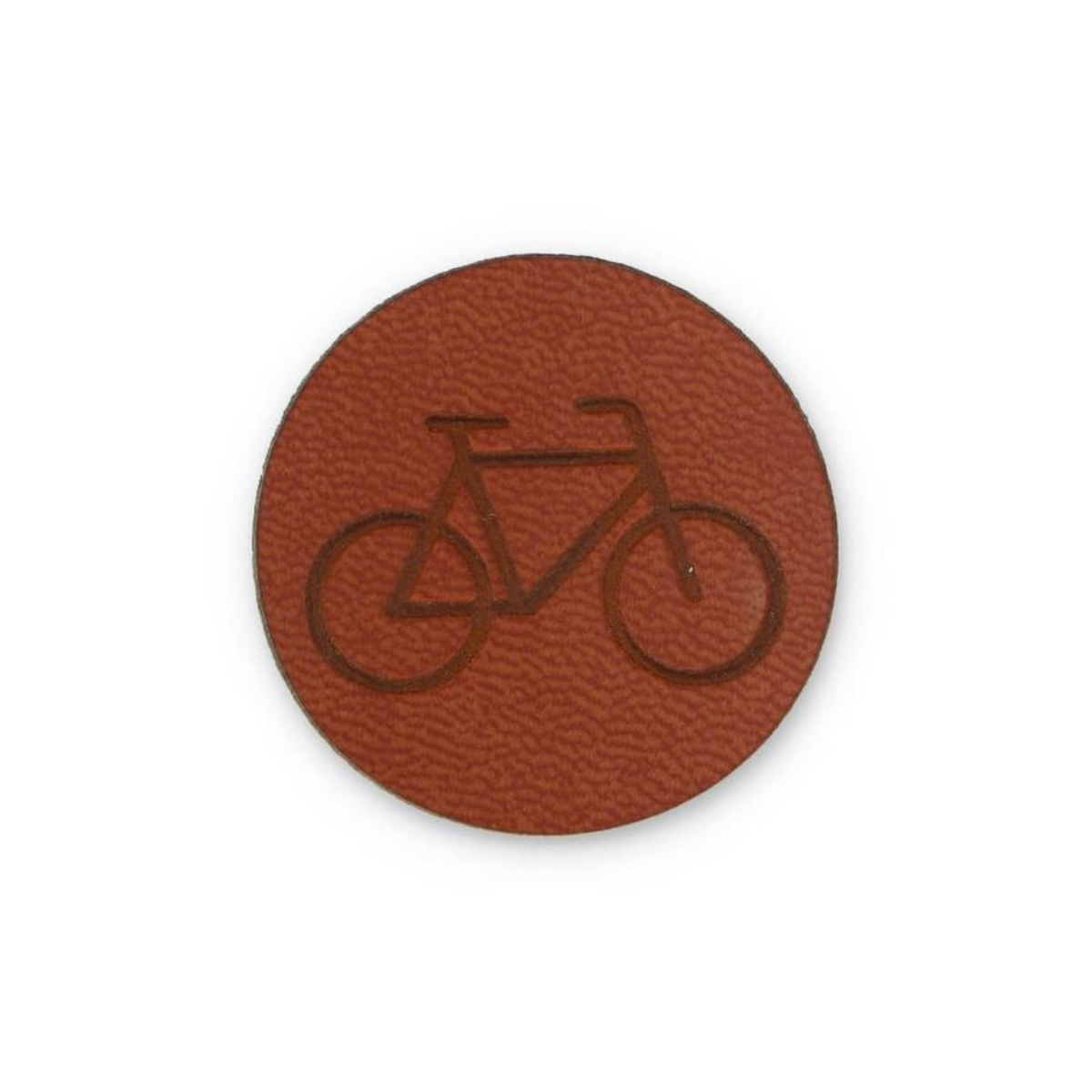 Applikation/Label aus ökologischem Kunstleder - Fahrrad - hellbraun