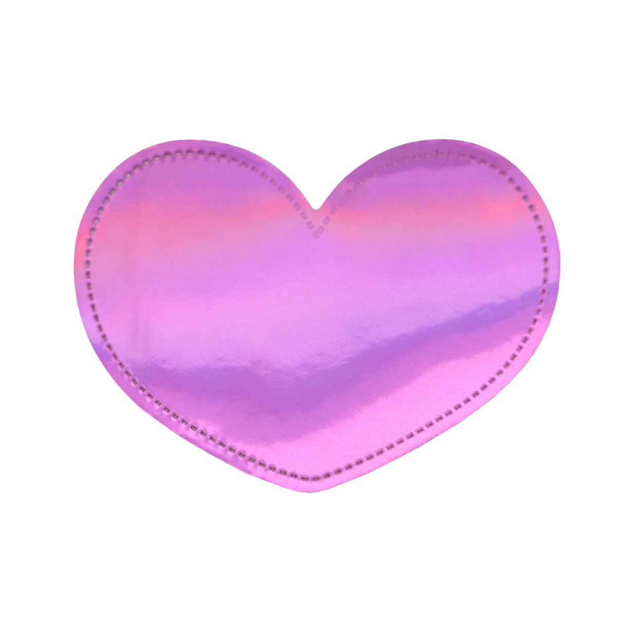 Jessy Sewing Kunstleder-Label mit aufgedruckter Nähnaht - "Shining Heart" - pink