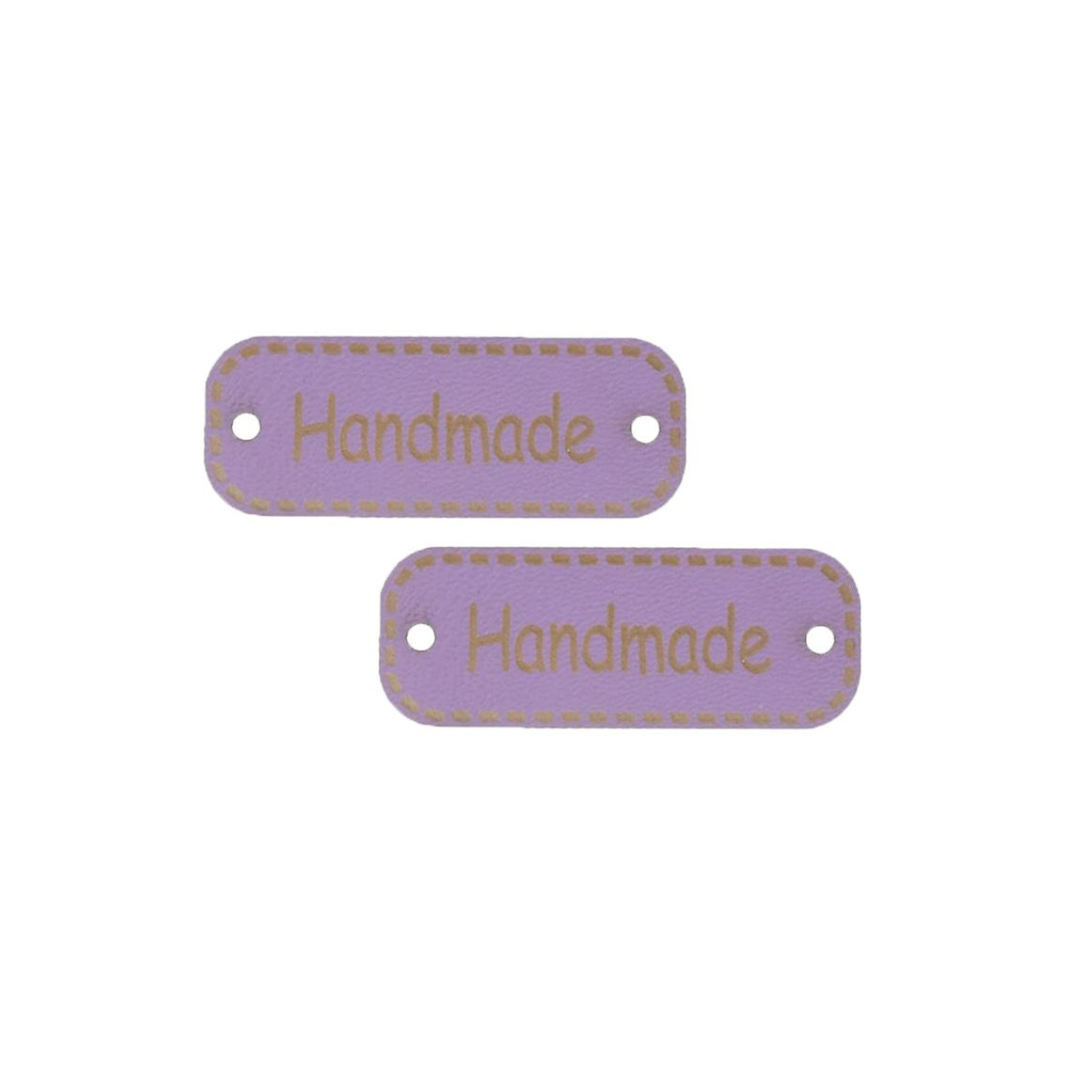 2 Applikationen / Label aus ökologischem Kunstleder - Handmade