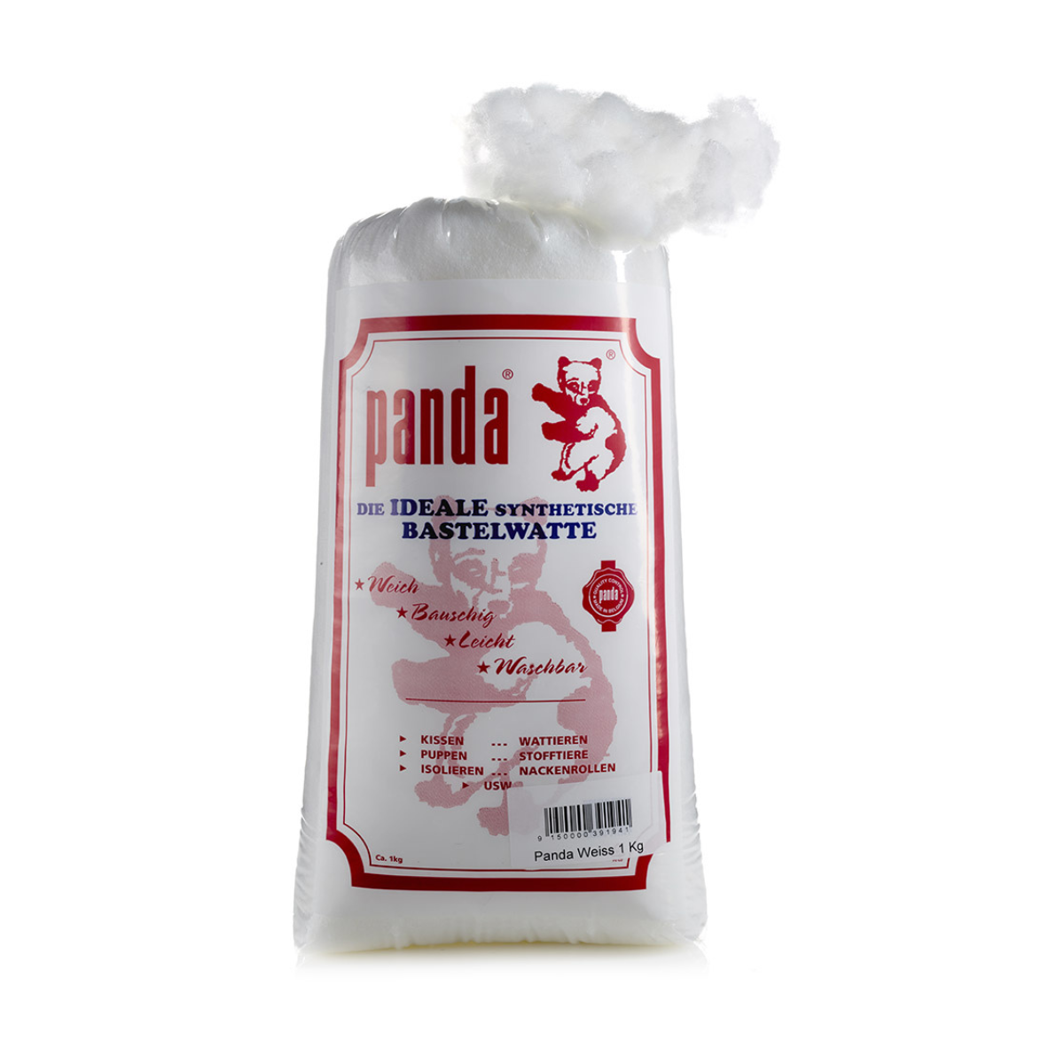 Füllwatte Panda - 1 Beutel/1Kg - weiß