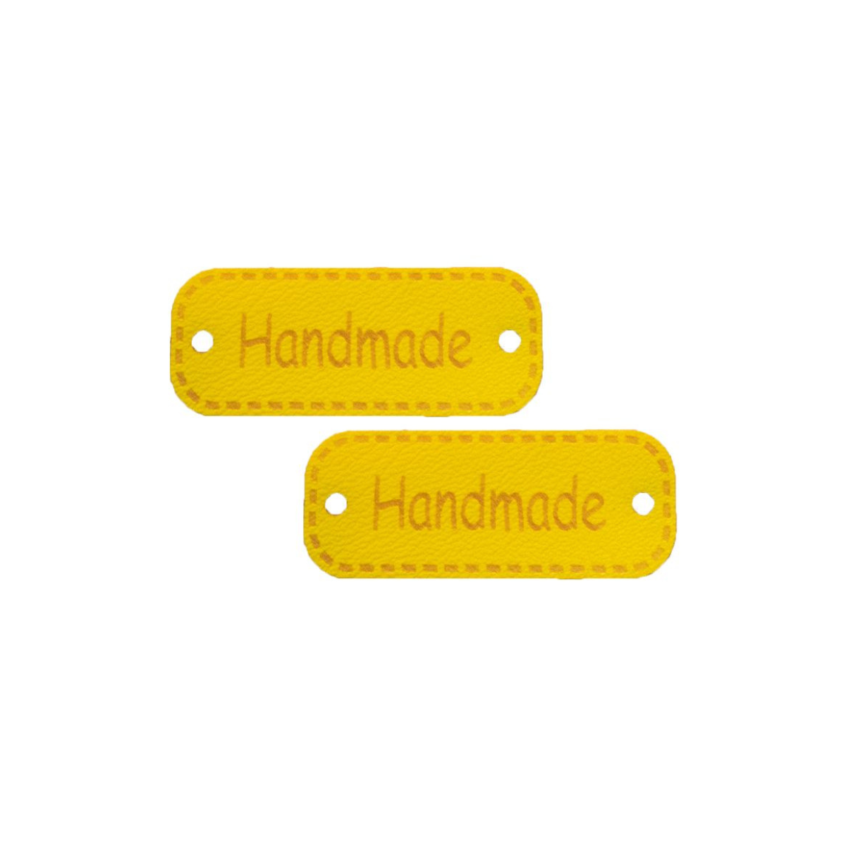 2 Applikationen / Label aus ökologischem Kunstleder - Handmade