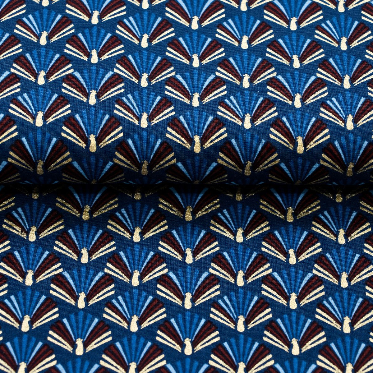 Webware Popeline Baumwolle mit Foliendruck - Weihnachtsfächer