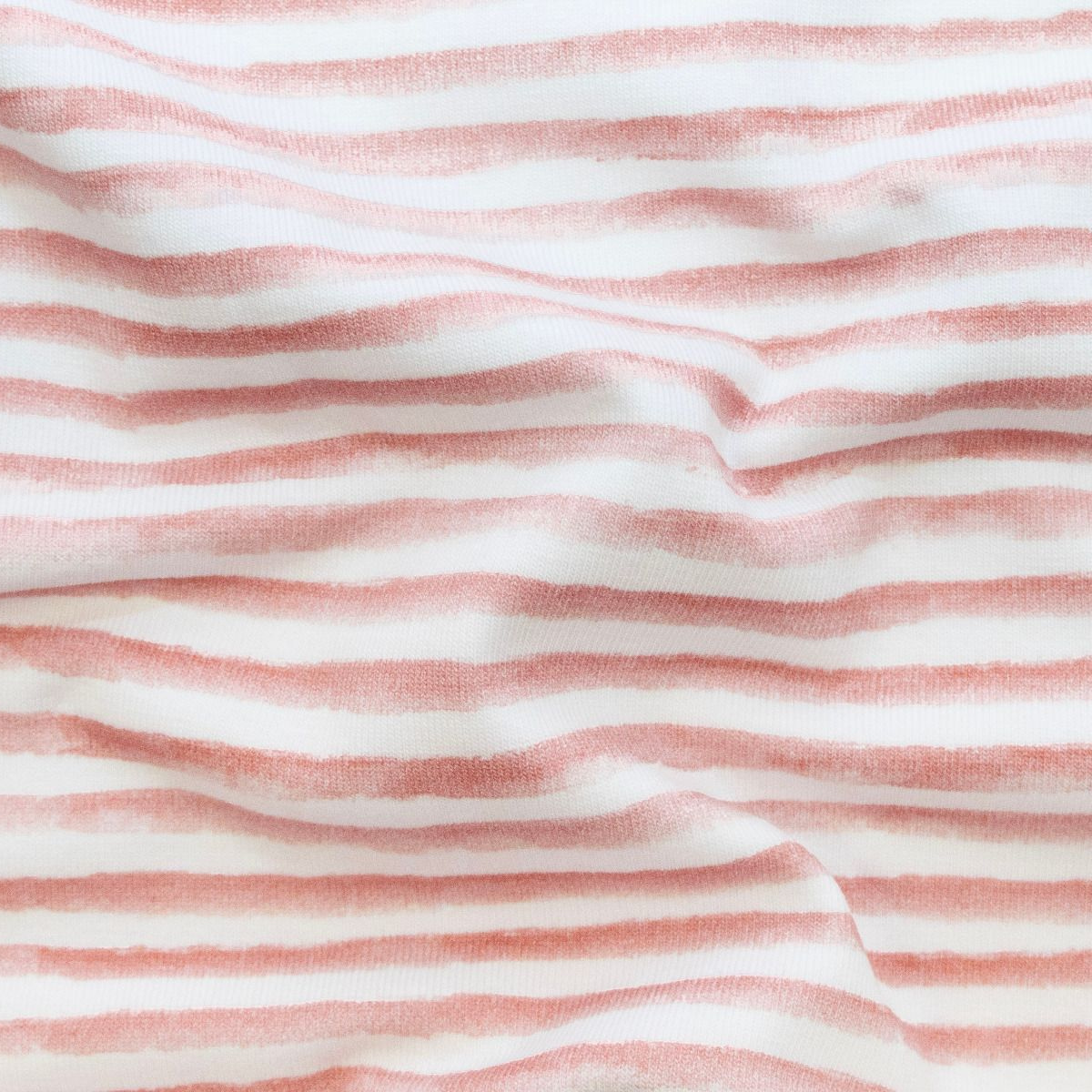 Jersey Digitaldruck - Streifen - rosa - weiß