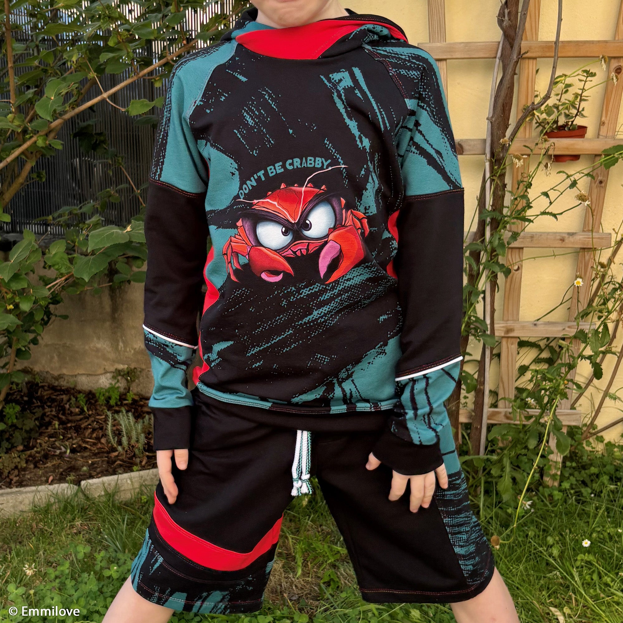 French Terry Swafing PANEL ca. 85 cm x 150 cm Eddy the Crab by Thorsten Berger