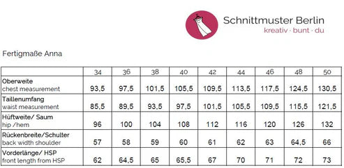 Papierschnittmuster Basicshirt Anna