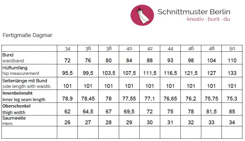 Papierschnittmuster Jogginghose Dagmar