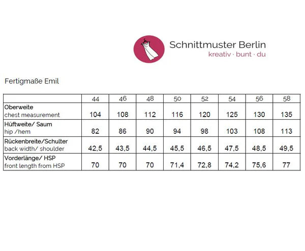 Papierschnittmuster Hoodie Emil