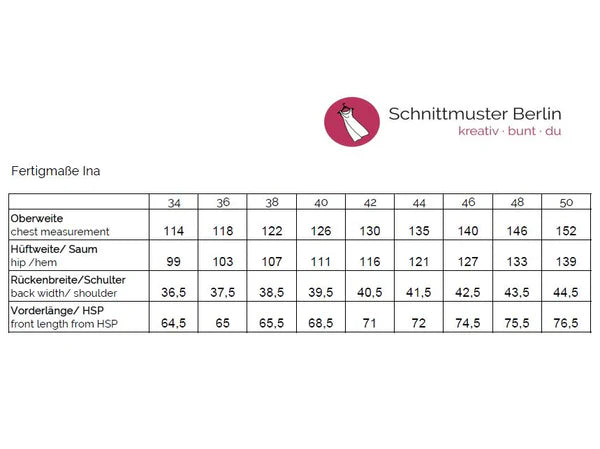 Papierschnittmuster Sommerbluse Ina