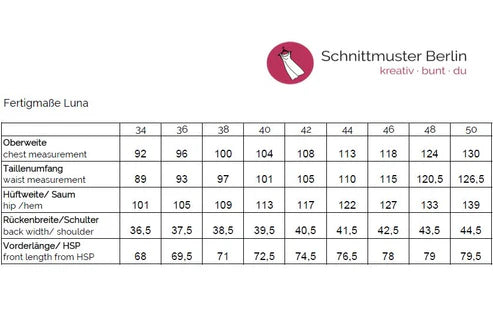 Papierschnittmuster Langarmshirt Luna