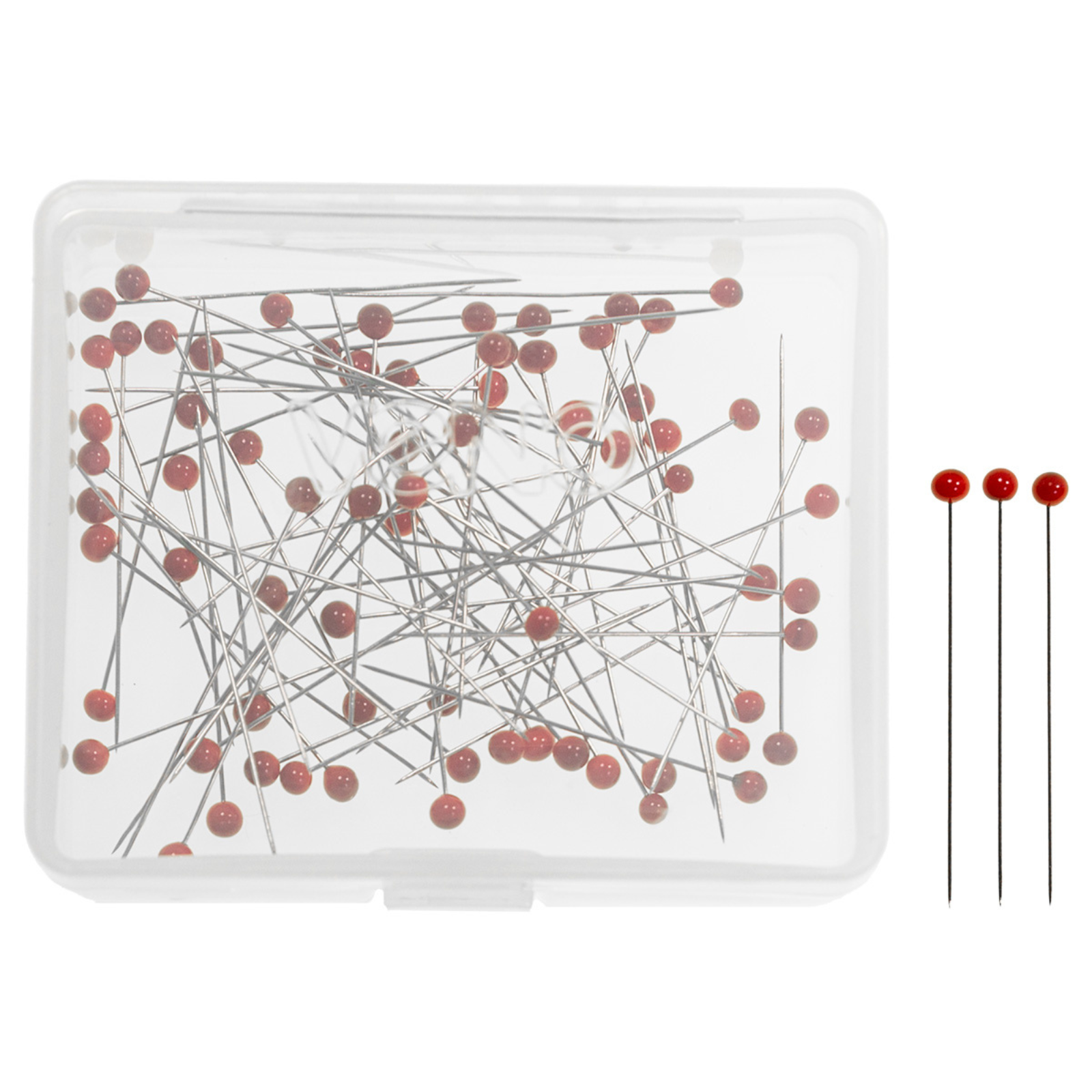 Glaskopfstecknadeln 0,40 x 35 mm rot 5 g