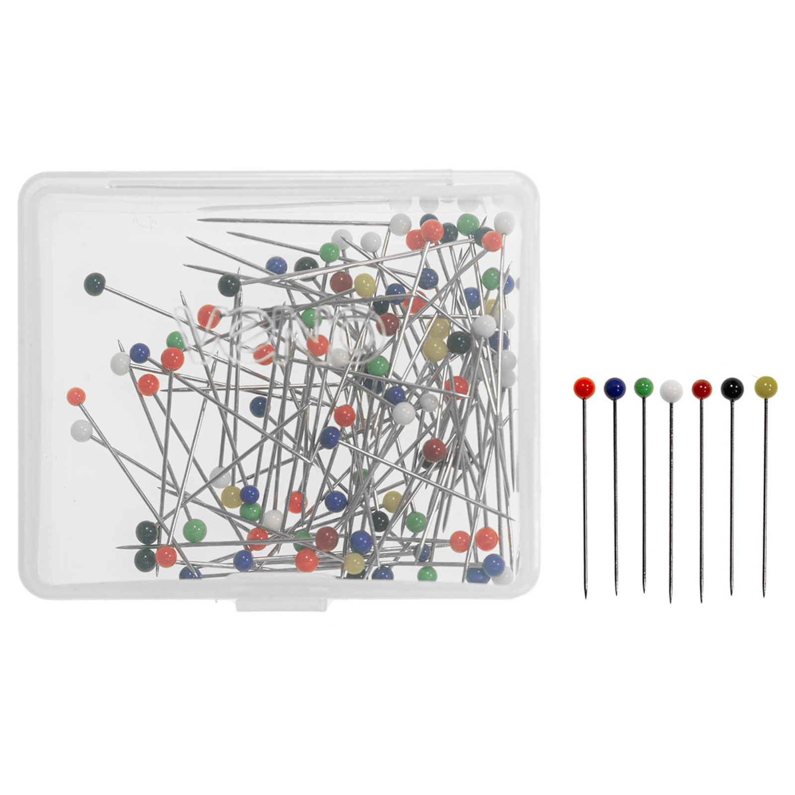 Glaskopfstecknadeln 0,60 x 30 mm bunt 10 g