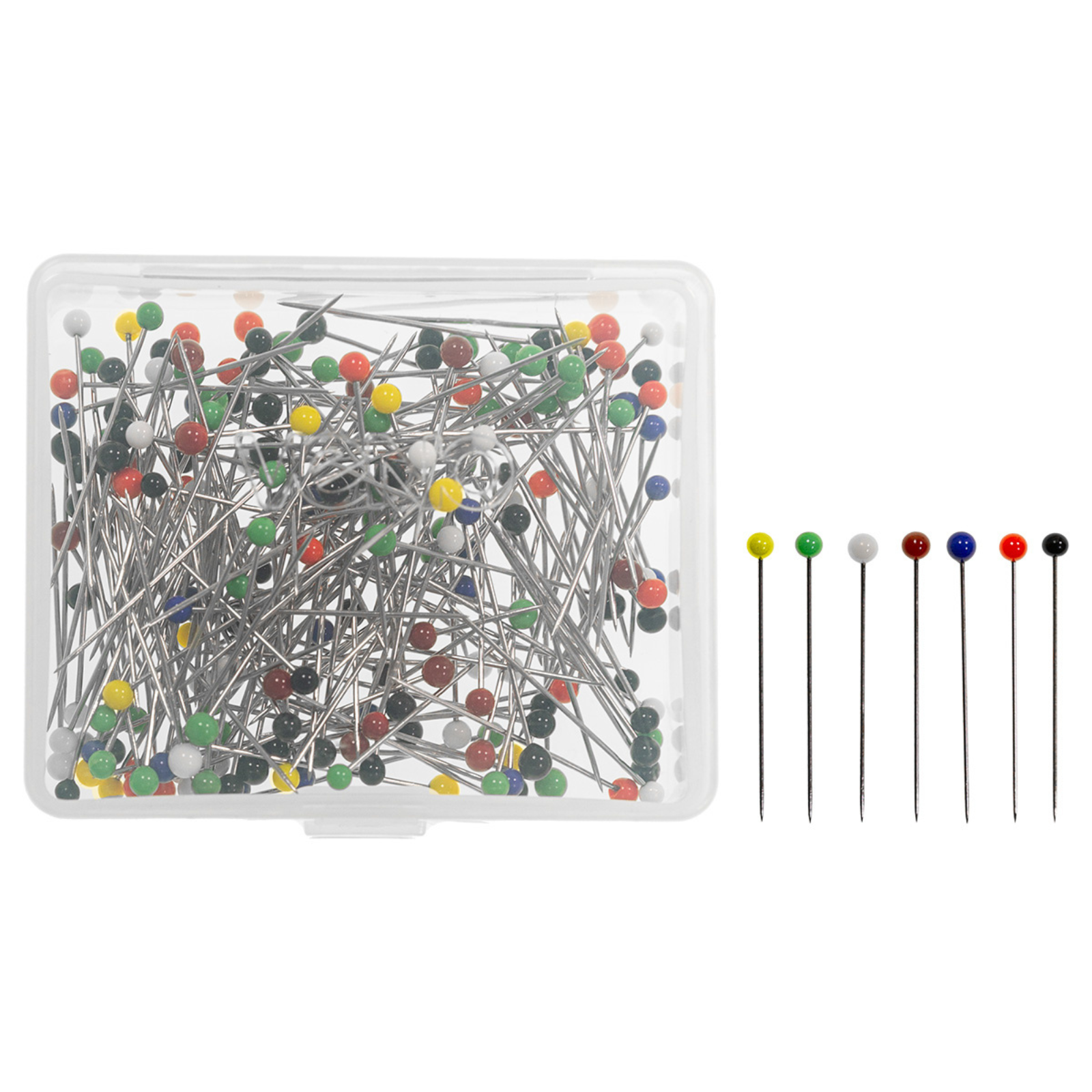Glaskopfstecknadeln 0,60 x 30 mm bunt 20 g