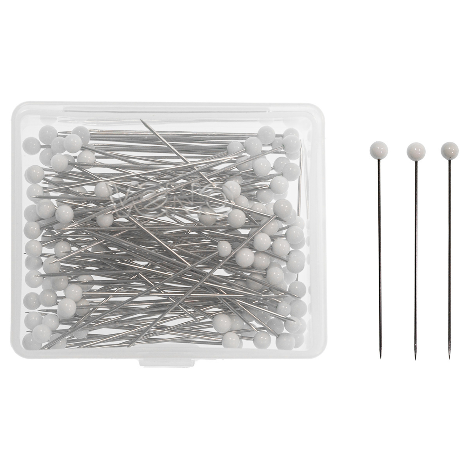 Glaskopfstecknadeln 0,80 x 48 mm weiß 30 g