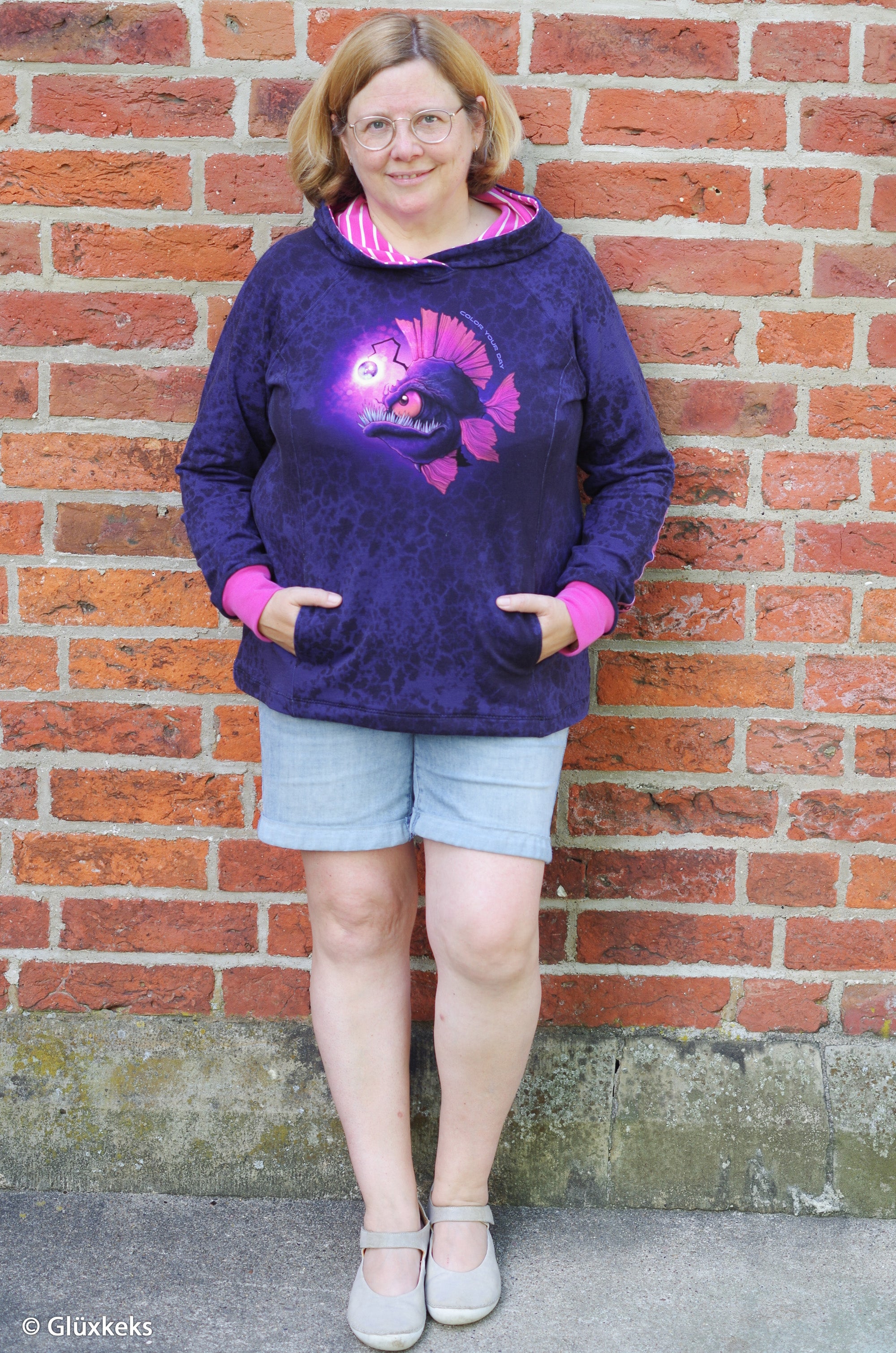 French Terry Swafing Deep Water Thorsten Berger - dunkellila