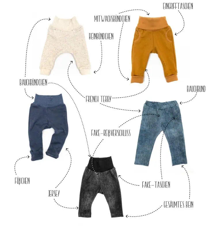 Papierschnittmuster - Happy Baby Pants