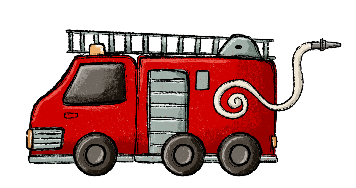Bügelbild Applikation - Katzengold Design Fire Team - Feuerwehr