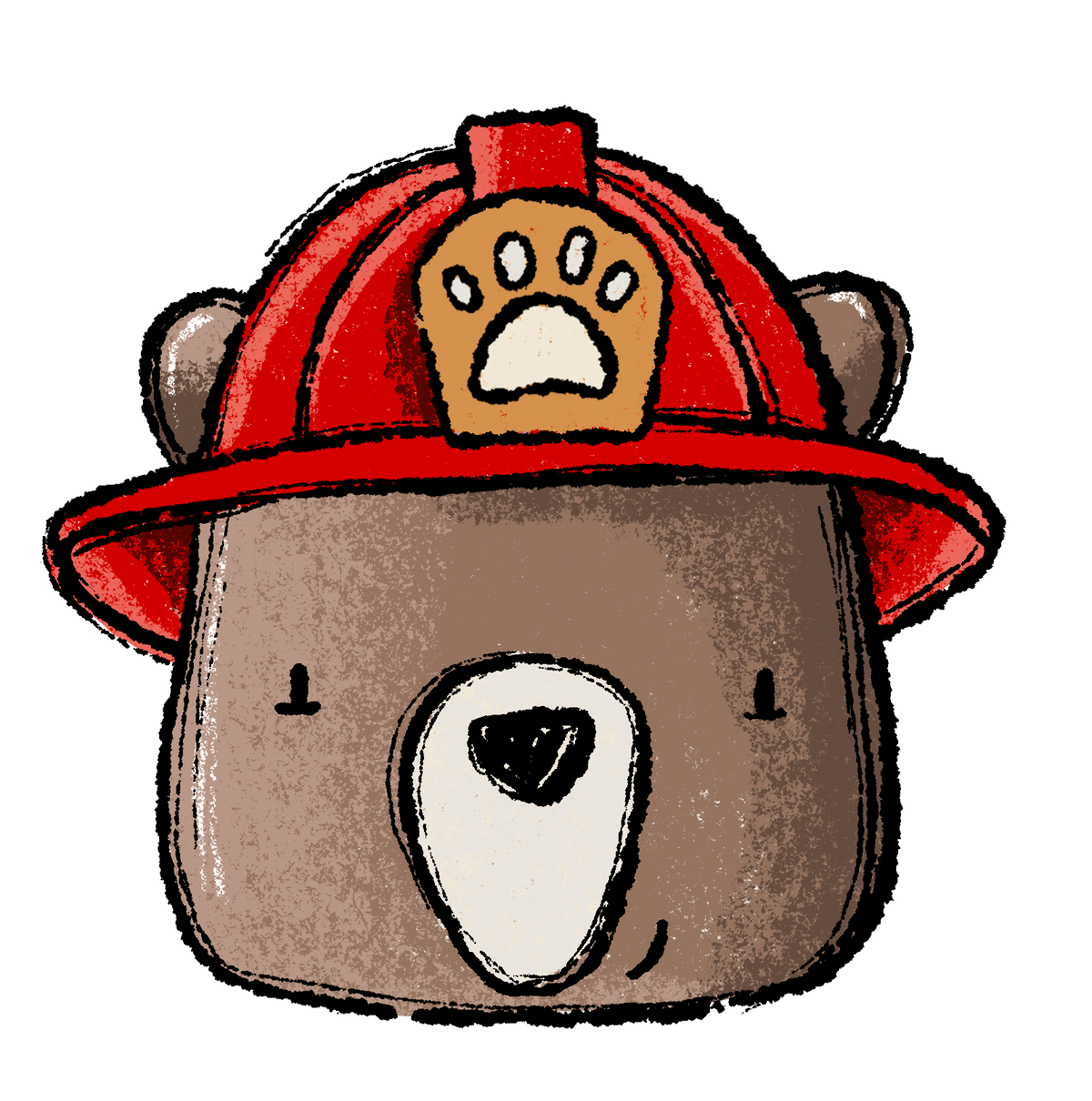Bügelbild Applikation - Katzengold Design Fire Team - Feuerwehr Bär