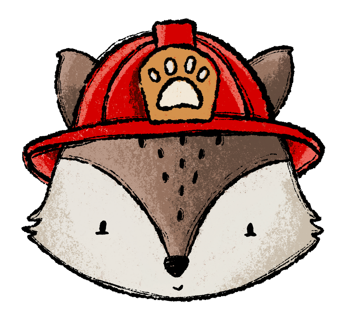 Bügelbild Applikation - Katzengold Design Fire Team - Feuerwehr Fuchs