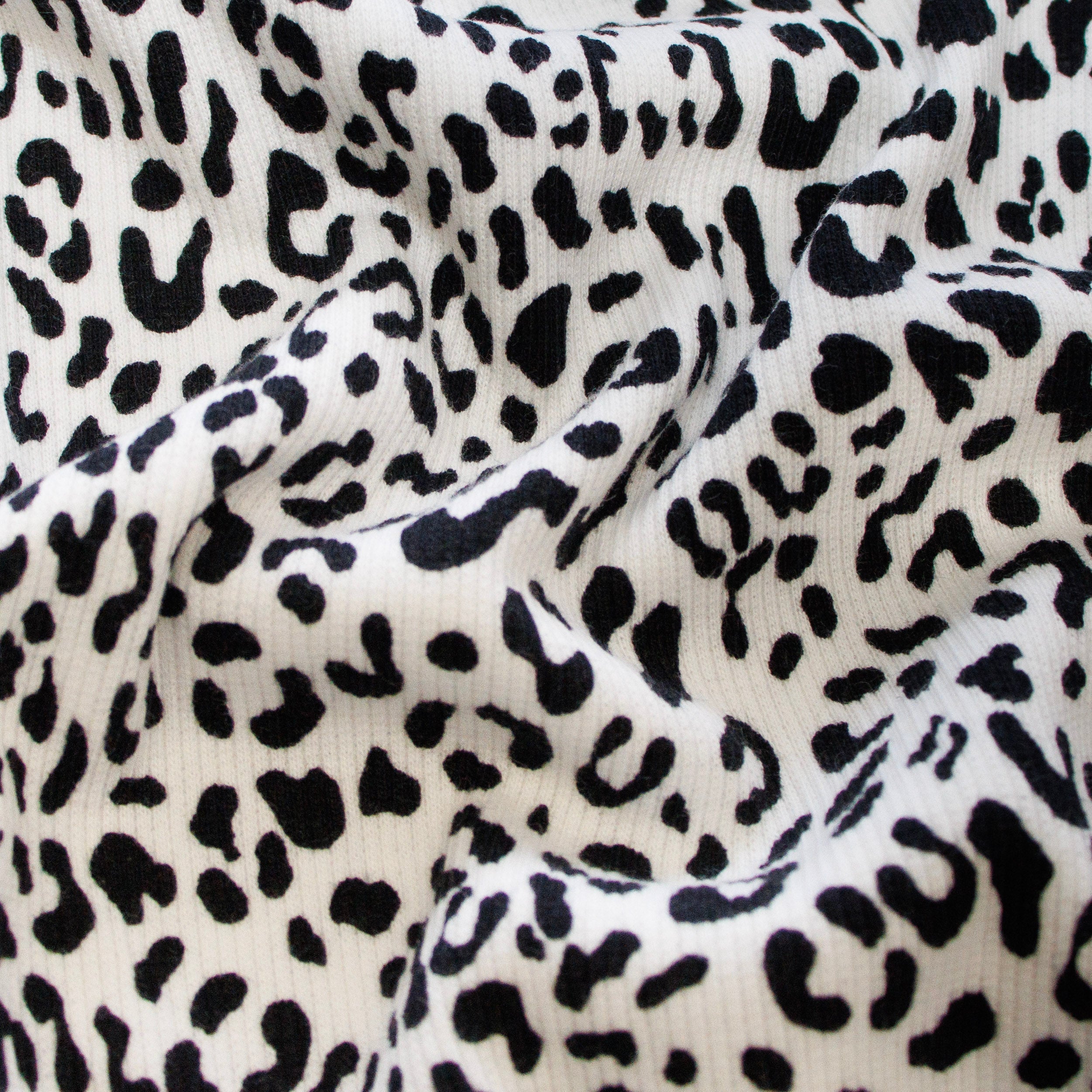Ripp-Jersey Stoff Digitaldruck - Leo Animalprint - wollweiß